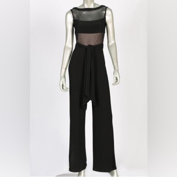 Joseph Ribkoff black mesh jumpsuit - Picture 2 of 6